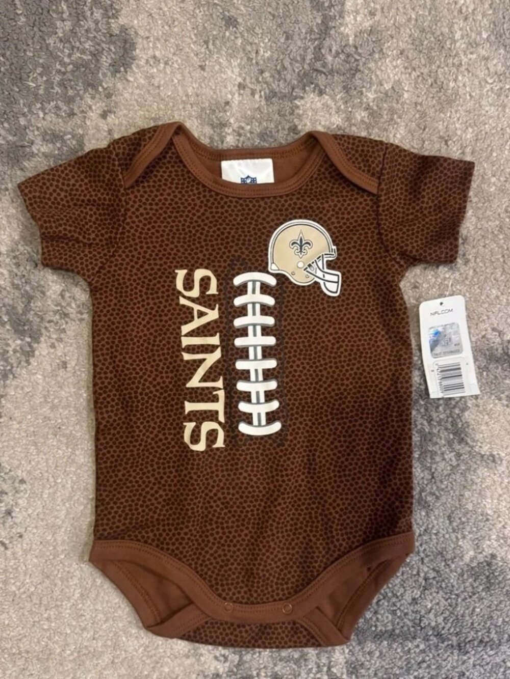NWT NFL Saints Brown Baby Bodysuit